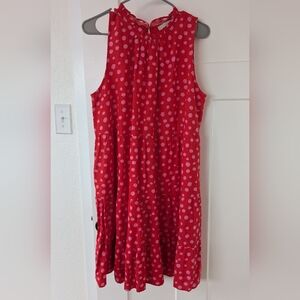 LOFT Red and Pink Polka Dot Sundress